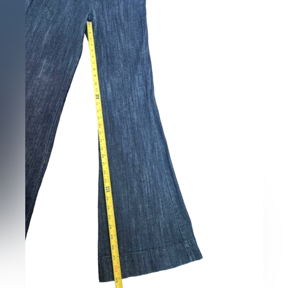 Vintage Y2K YNQ Ultra-High Rise Dark Wash Goth Flare Skull Jeans / Size 9 - Picture 9 of 10